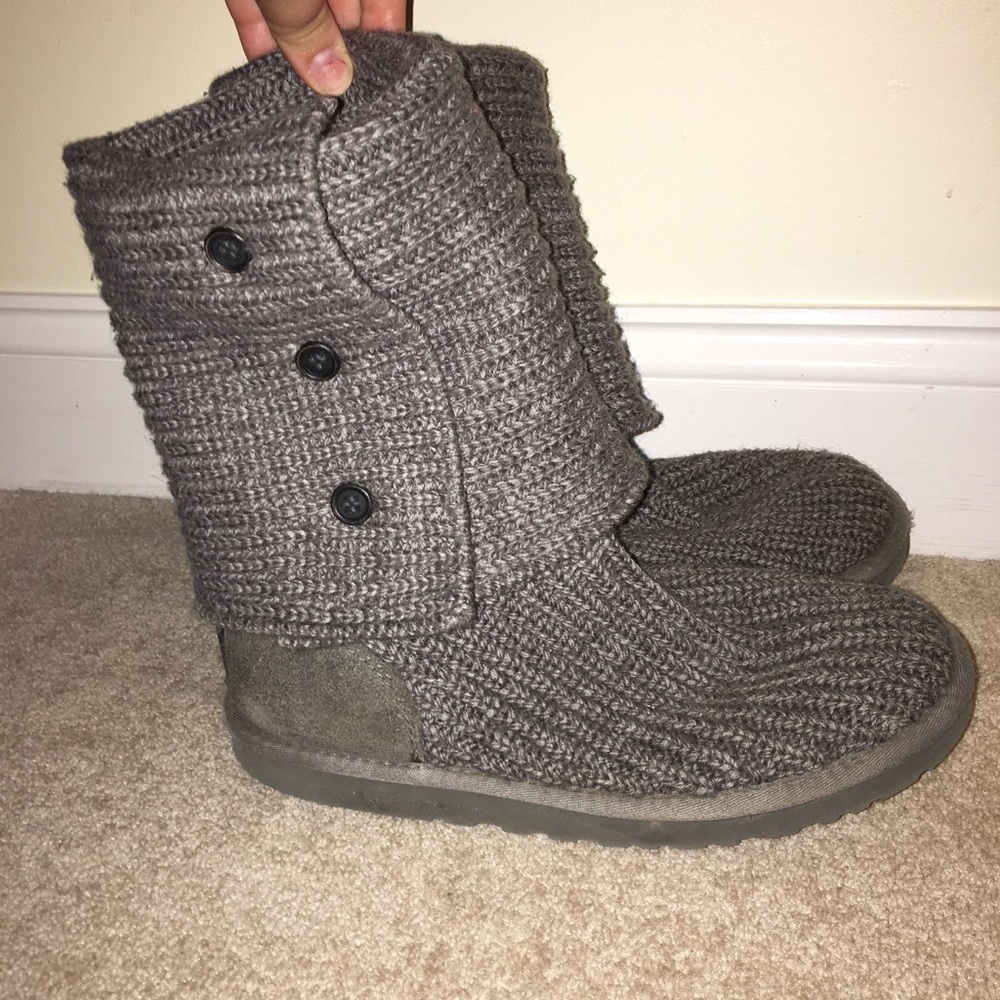 Grey knitted uggs